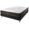Image de Ensemble matelas ULTRA + sommier kit noir 140 x 190 cm - Ressort - Equilibré - Ressorts ensachés