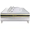 Image de Pack Prêt A Dormir 140x200 Matelas Flexy + Sommier Kit Blanc + 2 Oreillers Memoire De Forme 60x40cm + Couette Percale 24