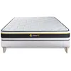 Image de Ensemble 140x190 Matelas Soft + Sommier Kit Blanc