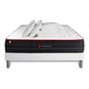 Image de Pack 200x200 matelas BOOST ressorts ensachés et mémoire de forme + sommier kit + Couette + 2 oreillers