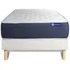 Image de Ensemble Matelas Ressorts Ensachés Et Mémoire De Forme Actiflex Sleep 90x200 5zones De Confort + Sommier Kit Blanc