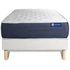 Image de Ensemble Matelas Ressorts Ensachés Et Mémoire De Forme Actiflex Sleep 90x190 5zones De Confort + Sommier Kit Blanc