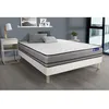 Image de Ensemble Matelas Sommier 180x200 cm - Sommier Blanc (en kit) - Actiflex Night