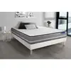 Image de Ensemble Matelas Latex + Mémoire De Forme Actilatex Pur 160x200cm 3zones De Confort + Sommier Kit Blanc