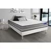 Image de Ensemble Matelas Latex + Mémoire De Forme Actilatex Pur 140x200cm 3zones De Confort + Sommier Kit Blanc
