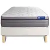 Image de Ensemble Matelas Mémoire De Forme Actimemo Zen 90x190 Maxi Épaisseur 7zones De Confort + Sommier Kit Blanc