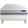 Image de Ensemble Matelas 90x190 Actimemo Soft 3zones De Confort + Sommier Kit Blanc