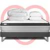 Image de Pack Prêt À Dormir 140x190 Cm Mousse Polyuréthane À Mémoire De Forme Sommier Gris