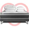 Image de Pack Prêt À Dormir 180x200 Cm Ressorts Ensachés Et Mémoire De Forme Sommier Gris