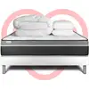 Image de Pack Prêt À Dormir 140x200 Cm Ressorts Ensachés Et Mémoire De Forme Sommier Blanc