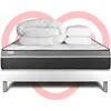 Image de Pack Prêt À Dormir 140x190 Cm Ressorts Ensachés Et Mémoire De Forme Sommier Blanc