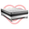 Image de Ensemble Matelas 200x200 Cm Ressorts Ensachés Et Mémoire De Forme Sommier Blanc