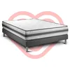 Image de Ensemble Matelas 140x190 Cm Ressorts Ensachés Et Mémoire De Forme Sommier Gris