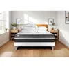 Image de Pack lit complet - Matelas 140x200 cm + Sommier tapissier à lattes (en kit) + 2 oreillers + Couette - Vital Power Zen Blanc