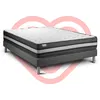 Image de Ensemble Matelas 200x200 Cm Mousse Polyuréthane À Mémoire De Forme Sommier Gris