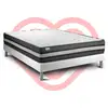 Image de Ensemble Matelas 200x200 Cm Mousse Polyuréthane À Mémoire De Forme Sommier Blanc