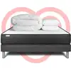 Image de Pack Prêt À Dormir 140x190 Cm Mousse Polyuréthane À Mémoire De Forme Sommier Gris