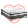 Image de Ensemble Matelas 180x200 Cm Ressorts Ensachés Et Mémoire De Forme Sommier Gris