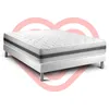 Image de Ensemble Matelas 140x200 Cm Ressorts Ensachés Et Mémoire De Forme Sommier Blanc