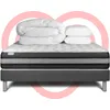 Image de Pack Prêt À Dormir 200x200 Cm Ressorts Ensachés Et Mémoire De Forme Sommier Gris