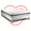 Image de Ensemble Matelas 160x200 Cm Mousse Polyuréthane À Mémoire De Forme Sommier Blanc