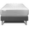 Image de Ensemble Matelas Sommier 90x190 cm - Sommier Gris (en kit) - Vitalmemo Gris