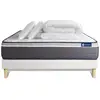Image de Pack lit complet - matelas 200x200 cm + sommier tapissier à lattes (en kit) + 2 oreillers + couette - actiflex plus Équilibre Postural