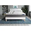 Image de Pack Prêt À Dormir Matelas Actiflex Relax Ressorts Ensachés+mémoire De Forme 200x200 + Sommier Kit Blanc + 2oreille