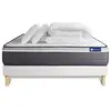 Image de Pack lit complet - matelas 200x200 cm + sommier tapissier à lattes (en kit) + 2 oreillers + couette - actilatex plus Technologie bi-matière