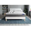 Image de Pack lit complet 140x190 cm - Matelas + Sommier Blanc (en kit) + 2 oreillers + Couette - Actilatex R