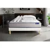 Image de Pack lit complet 140x190 cm - Matelas + Sommier Blanc (en kit) + 2 oreillers + Couette - Actilatex F