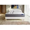 Image de Pack lit complet 140x200 cm - Matelas + Sommier Blanc (en kit) + 2 oreillers + Couette - ActiMemo Ze