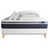 Image de Pack lit complet - matelas 180x200 cm + sommier tapissier à lattes (en kit) + 2 oreillers + couette - actimemo confort S'adapte à votre corps