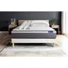 Image de Pack Prêt À Dormir Matelas Actimemo Plus 140x190 Mémoire De Forme 7zones Confort + Sommier Kit Blanc + 2 Oreillers
