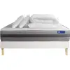 Image de Pack lit complet - matelas 200x200 cm + sommier tapissier à lattes (en kit) + 2 oreillers + couette - actimemo relax Confort Postural