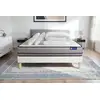 Image de Pack Prêt À Dormir Matelas Actimemo 200x200cm À Mémoire De Forme 3zones De Confort + Sommier Kit Blanc + 2 Oreiller