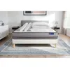 Image de Pack lit complet 200x200 cm - Matelas + Sommier Blanc (en kit) + 2 oreillers + Couette - Actimemo Ni