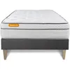 Image de Matelas + Sommier Kit Gris 90x200 Memo Luxe Ressorts Ensachés + Mémoire De Forme Maxi Épaisseur