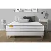 Image de Matelas + Sommier Kit Blanc 160x200 Memo Luxe Ressorts Ensachés + Mémoire De Forme Maxi Épaisseur
