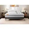 Image de Pack Matelas + Sommier Kit Gris 140x200 Memo Spring Ressorts Ensachés Maxi Épaisseur + Couette + 2 Oreillers