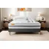 Image de Pack Matelas + Sommier Kit Gris 140x190 Memo Spring Ressorts Ensachés Maxi Épaisseur + Couette + 2 Oreillers