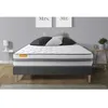 Image de Ensemble sommier matelas 180x200 Memo spring Ressorts ensachés et mémoire de forme - 22 cm - Ferme - sommier kit gris