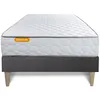 Image de Ensemble sommier matelas 90x200 Memo Mémoire de forme - 20 cm - Très ferme - sommier kit gris