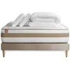 Image de Pack Prêt A Dormir Matelas Le Raffiné 200x200cm Ressorts Ensaches + Memoire De Forme Biovisco + Sommier Kit Beige