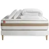 Image de Pack Prêt A Dormir Matelas Le Raffiné 140x190cm Ressorts Ensaches + Memoire De Forme Biovisco + Sommier Blanc
