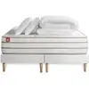 Image de Pack Prêt A Dormir Matelas Le Douillet 200x200cm Memoire De Forme Biovisco + Double Sommiers Blanc + 2 Oreillers + Couet