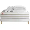 Image de Pack Prêt A Dormir Matelas Le Douillet 140x200cm Memoire De Forme Biovisco + Sommier Blanc + 2 Oreillers + Couette 240x2