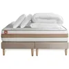 Image de Pack Prêt A Dormir Matelas Le Tendre 180x200 Ressorts Ensaches + Memoire De Forme + Double Sommiers Beige