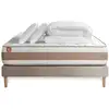Image de Pack Prêt A Dormir Matelas Le Délicat 160x200 Ressorts Ensaches Et Memoire De Forme + Sommier Beige + 2 Oreillers + Coue