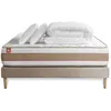 Image de Pack matelas LE DÉLICAT 160x200 Ressorts ensachés et Mémoire de forme + sommier Beige + 2 oreillers + couette
